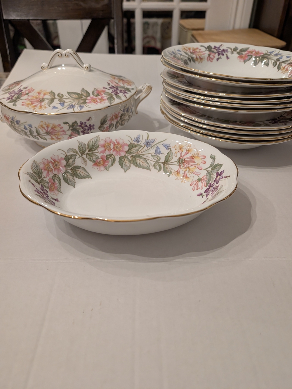 Vintage English Bone China Set, Country Lane Pattern (Royal Albert / Paragon